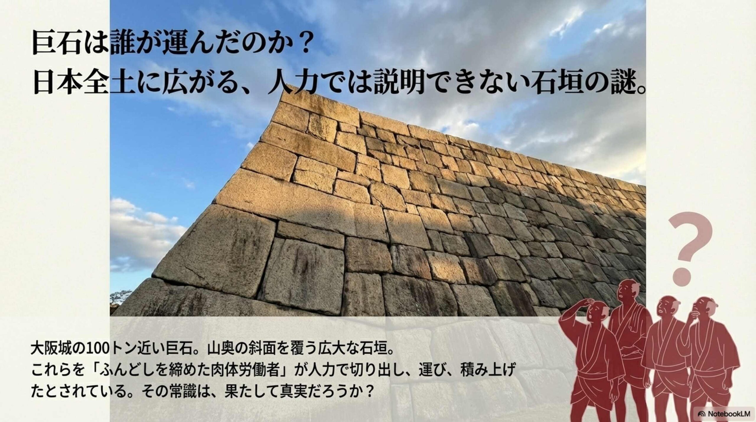 蛇の皮のような質感を持つ石垣