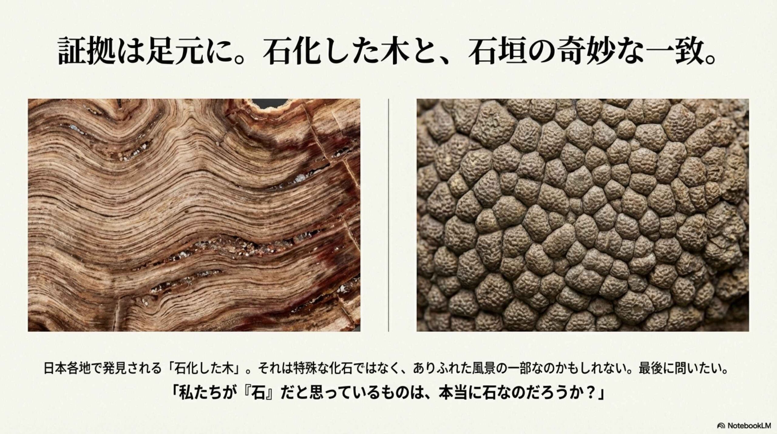 石化した木の断面