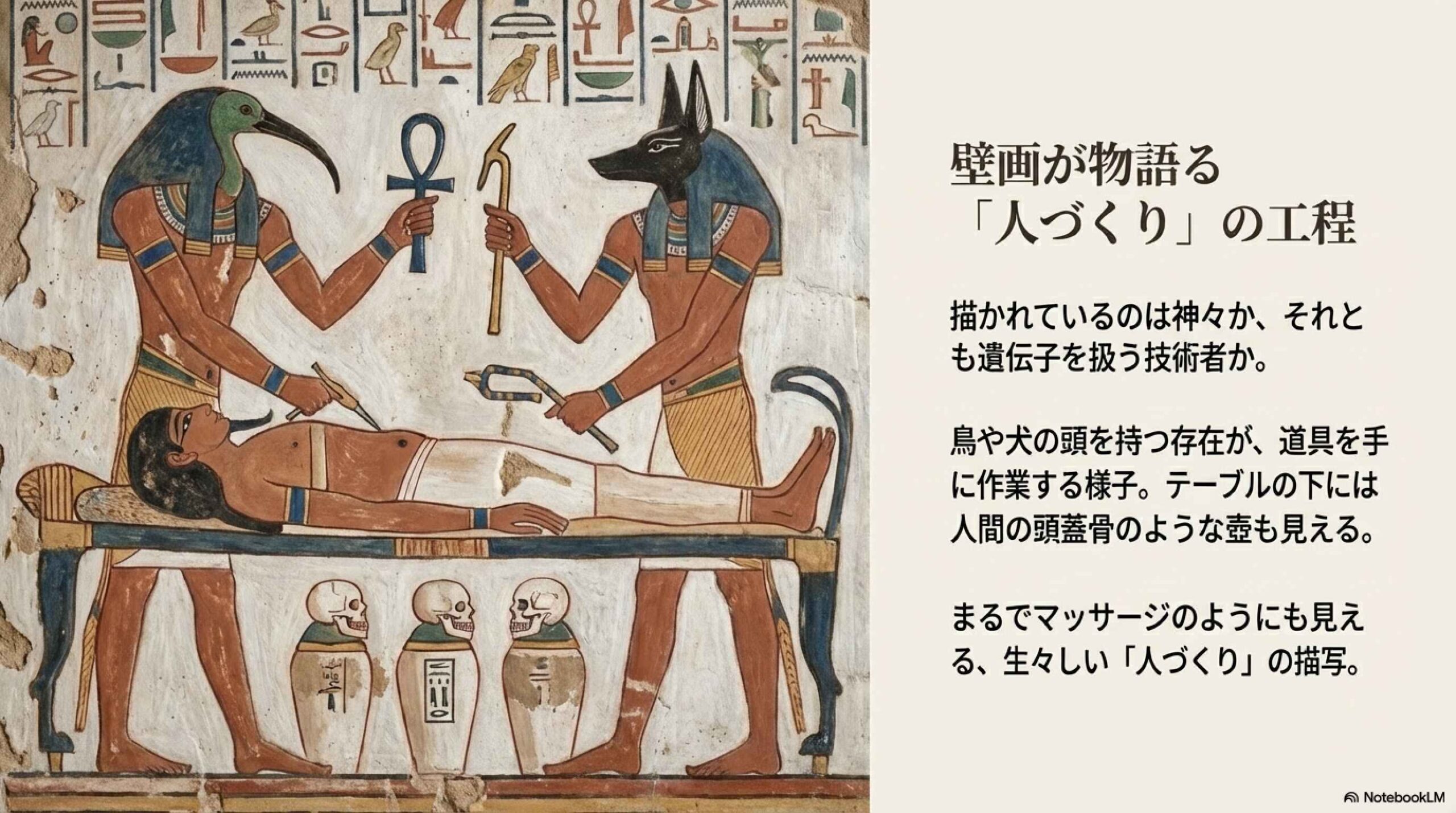 船と蛇が描かれた壁画