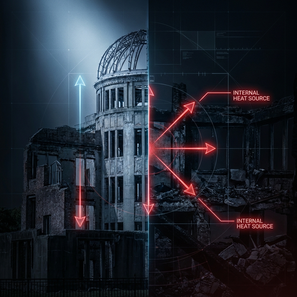 原爆ドームの内部熱源分析図